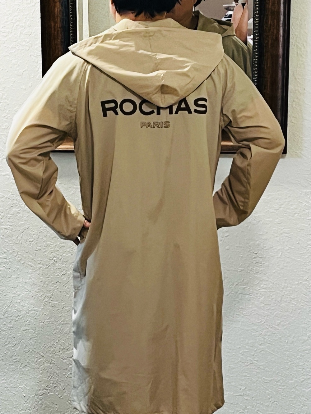 Unisex Rochas Hooded Shell Jacket — Beige - Picture 3 of 12